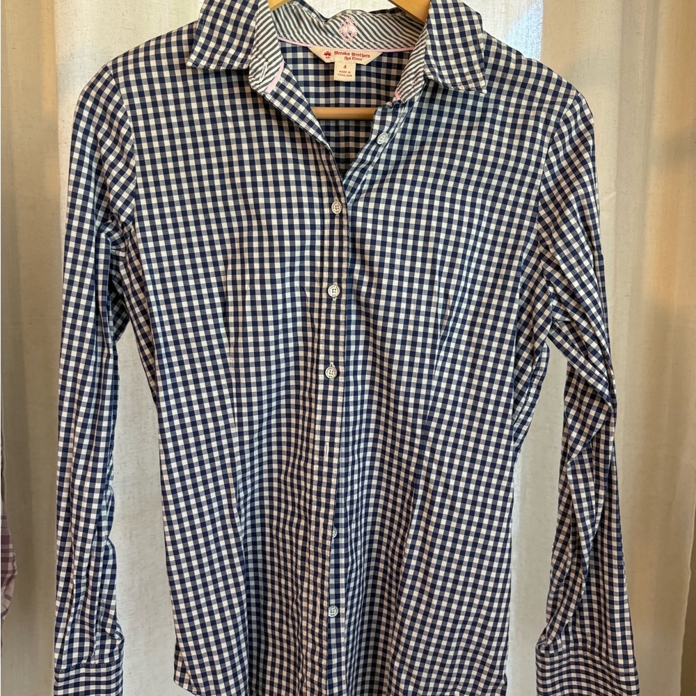 Brooks Brothers Blue Gingham Button-Down Shirt